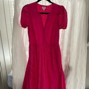 Puff Sleeved Eyelet Dress